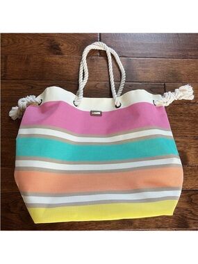 Sun n Sand Woven Boho Beach Bag Travel Tote Bag colorful